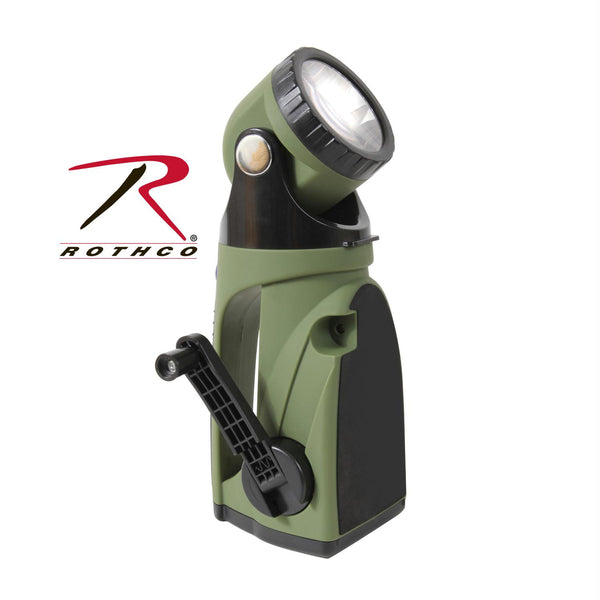 Rothco 9 LED Hand Crank Swivelhead Flashlight