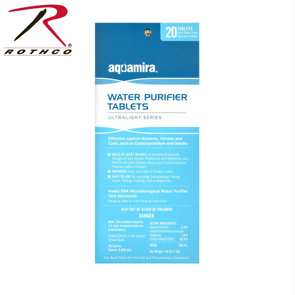 Aquamira Water Purification Tablets 20 Pack