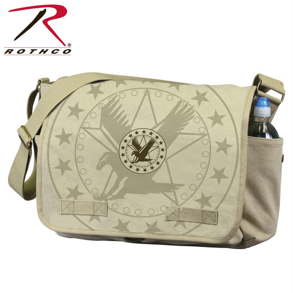 Rothco Vintage Canvas Messenger Bag w- Exploded Army Eagle Print